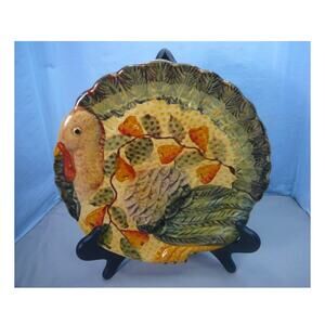 Vtg ITALICA  ARS Hand Painted in Italy Turkey Plate